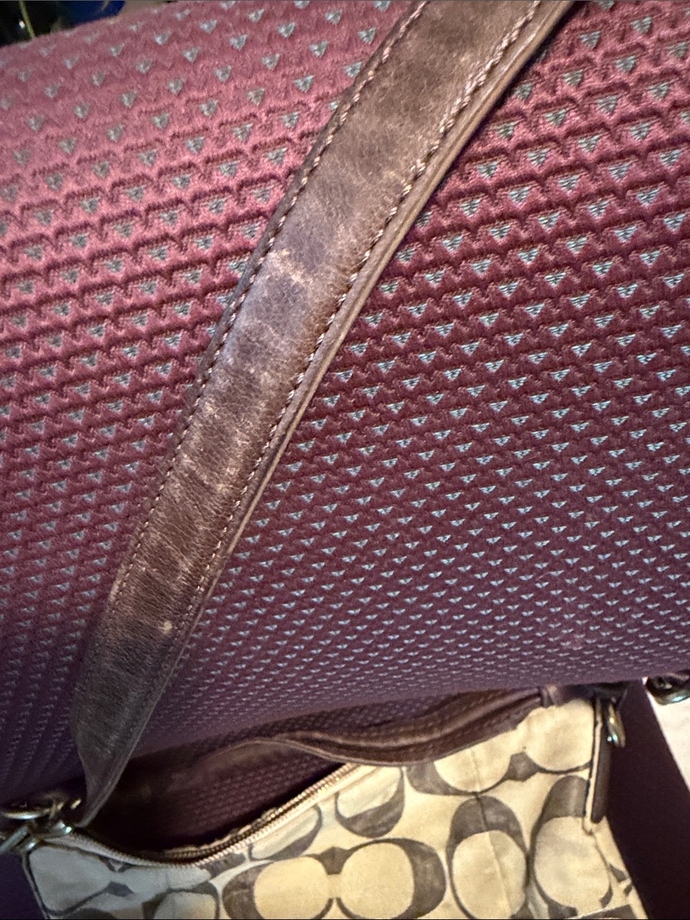 Coach Tan/Brown Signature Canvas Shoulder Bag with Leather Trim - Picture 2 of 7